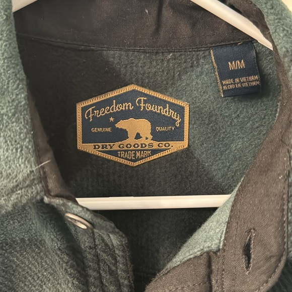 Mens Dry Goods Button-Up Fleece Shirt, Size Medium - Picture 3 of 4